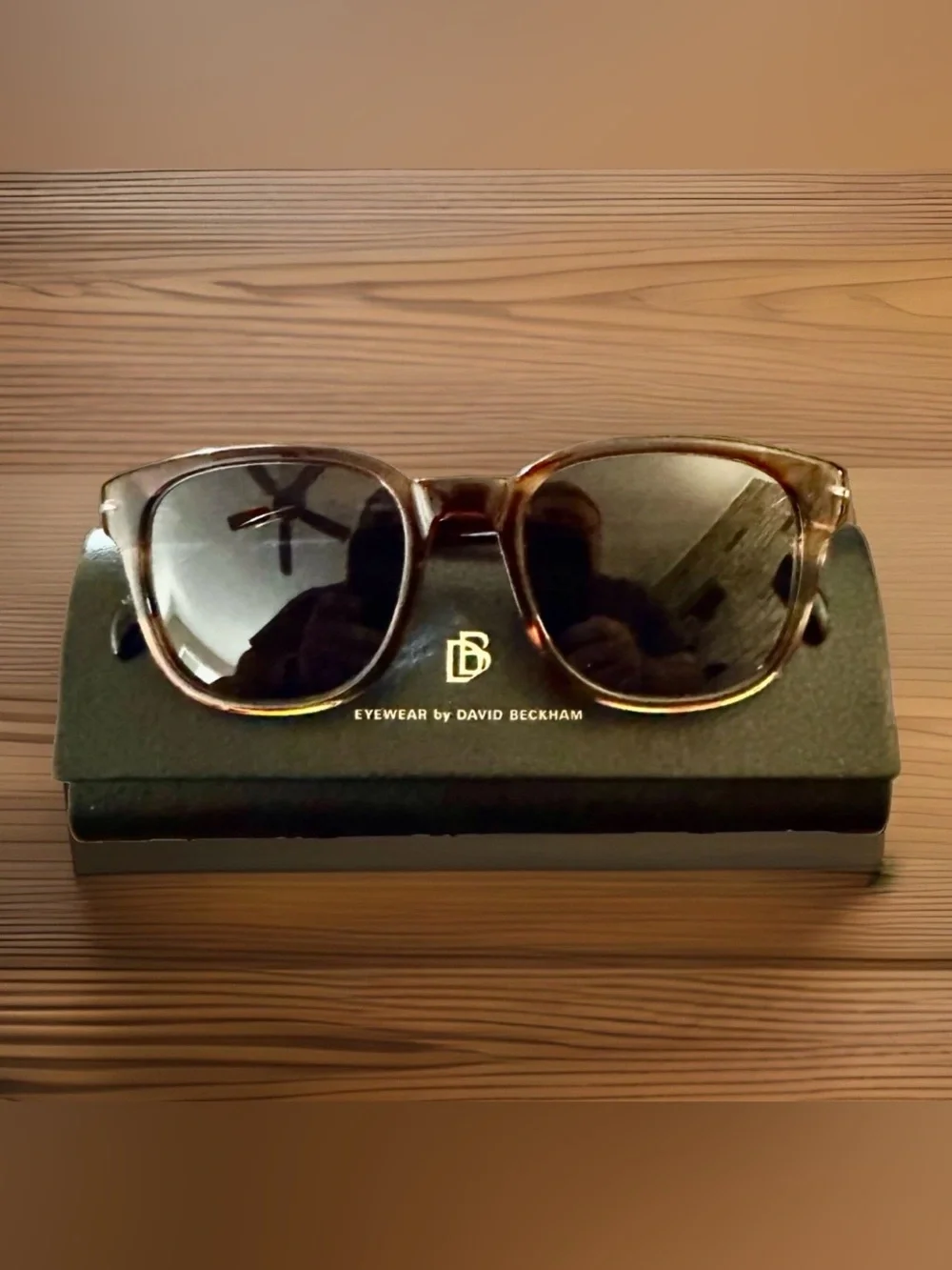 ⚡️NEW David Beckham DB1062/S EX4KU Sunglasses in Brown Horn with Blue Lenses⚡️